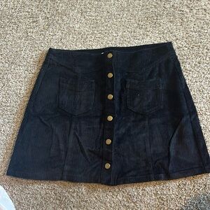 Black Courdary Button up Skirt